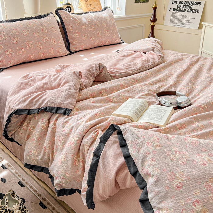 91家纺网 家纺一手货源 找家纺 仟网汇 2025新款赫本风四件套 赫本风-素颜