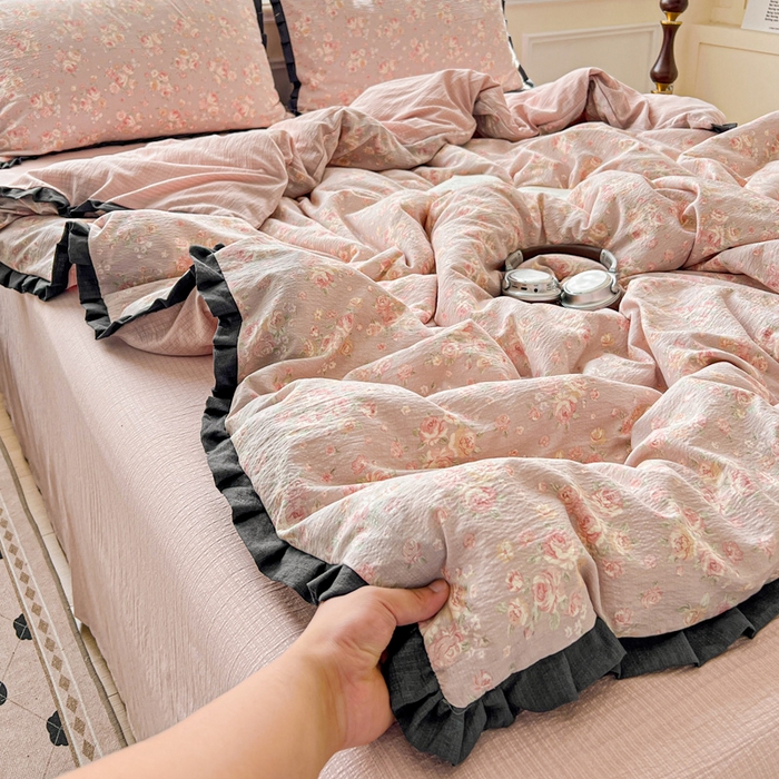 91家纺网 家纺一手货源 找家纺 仟网汇 2025新款赫本风四件套 赫本风-素颜