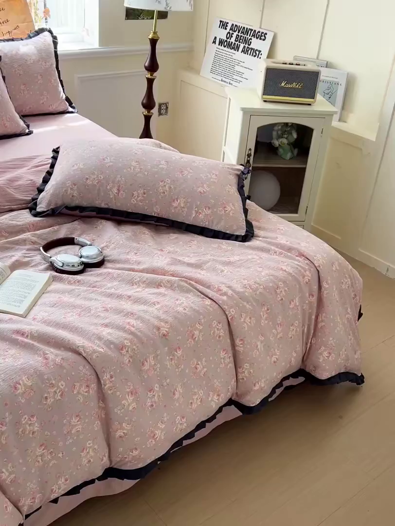 91家纺网 家纺一手货源 找家纺 仟网汇 2025新款赫本风四件套 赫本风-素颜