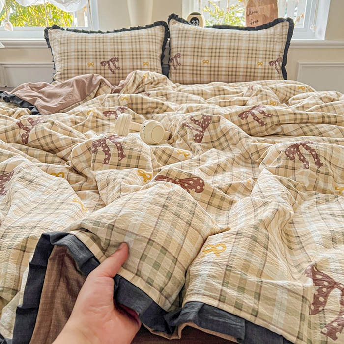 91家纺网 家纺一手货源 找家纺 仟网汇 2025新款赫本风四件套 赫本风-太妃糖