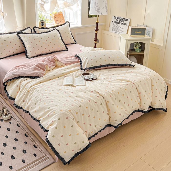 91家纺网 家纺一手货源 找家纺 仟网汇 2025新款赫本风四件套 赫本风-小桃运