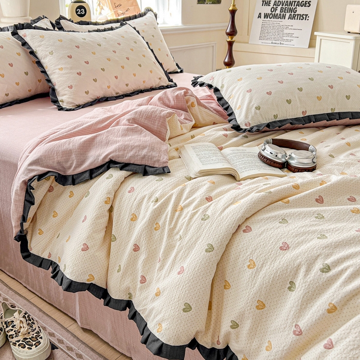 91家纺网 家纺一手货源 找家纺 仟网汇 2025新款赫本风四件套 赫本风-小桃运