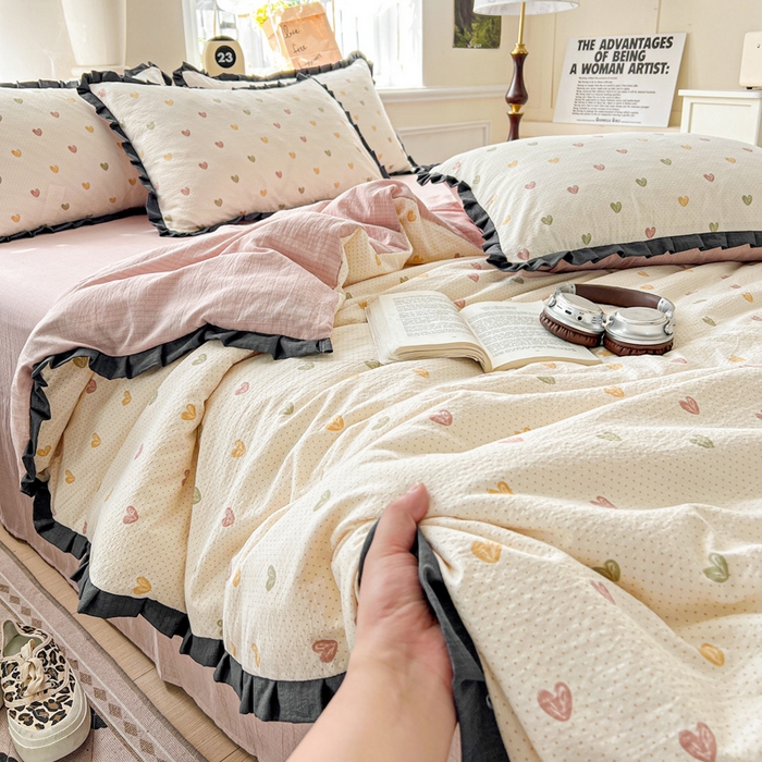 91家纺网 家纺一手货源 找家纺 仟网汇 2025新款赫本风四件套 赫本风-小桃运