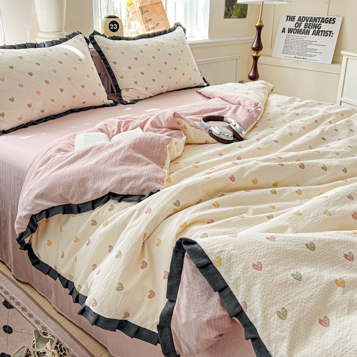 91家纺网 家纺一手货源 找家纺 仟网汇 2025新款赫本风四件套 赫本风-小桃运