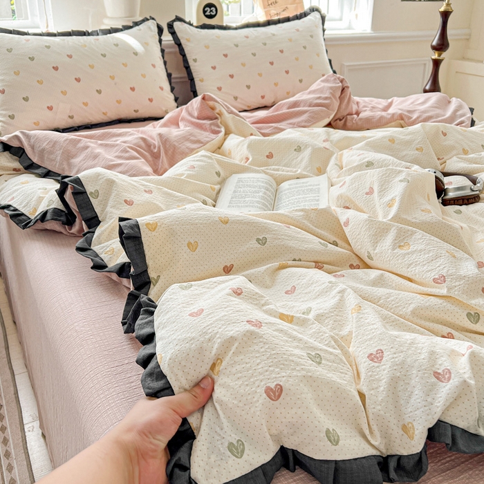 91家纺网 家纺一手货源 找家纺 仟网汇 2025新款赫本风四件套 赫本风-小桃运