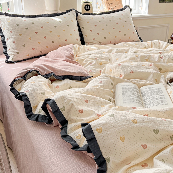 91家纺网 家纺一手货源 找家纺 仟网汇 2025新款赫本风四件套 赫本风-小桃运