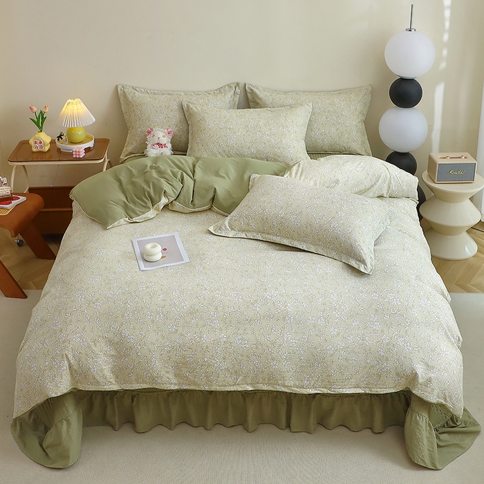 91家纺网 家纺一手货源 找家纺 （总）仟网汇 2025新款亲肤皱皱棉四件套皱皱纱四件套