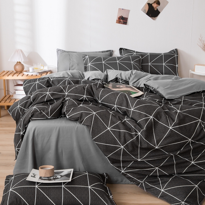 91家纺网 家纺一手货源 找家纺 港岛妹妹 2025年春夏新款芦荟棉印花四件套 绅士