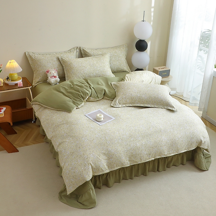 91家纺网 家纺一手货源 找家纺 仟网汇 2025新款亲肤皱皱棉四件套皱皱纱四件套 安夏