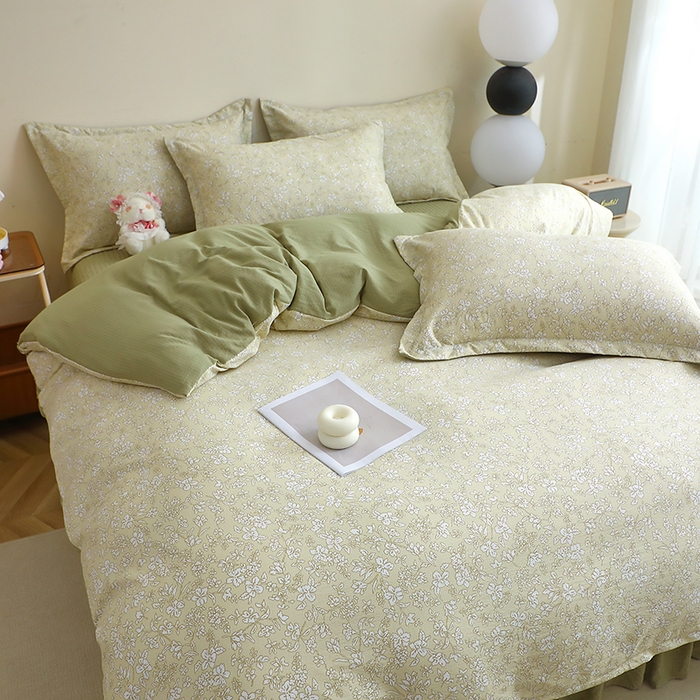 91家纺网 家纺一手货源 找家纺 仟网汇 2025新款亲肤皱皱棉四件套皱皱纱四件套 安夏