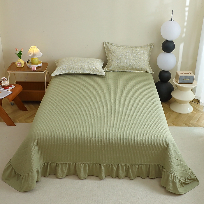 91家纺网 家纺一手货源 找家纺 仟网汇 2025新款亲肤皱皱棉四件套皱皱纱四件套 安夏