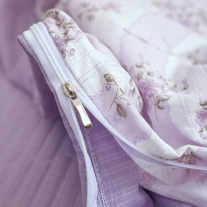 91家纺网 家纺一手货源 找家纺 仟网汇 2025新款亲肤皱皱棉四件套皱皱纱四件套 半暖时光-紫