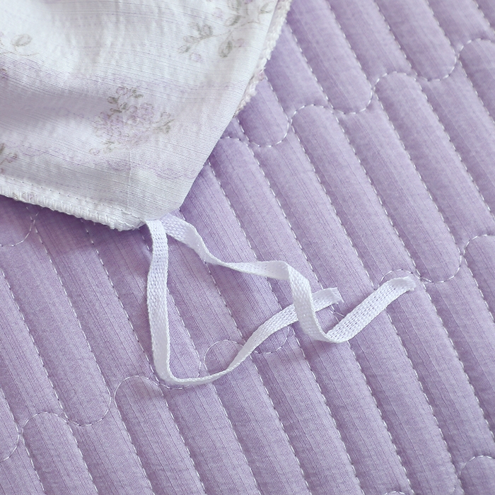 91家纺网 家纺一手货源 找家纺 仟网汇 2025新款亲肤皱皱棉四件套皱皱纱四件套 半暖时光-紫