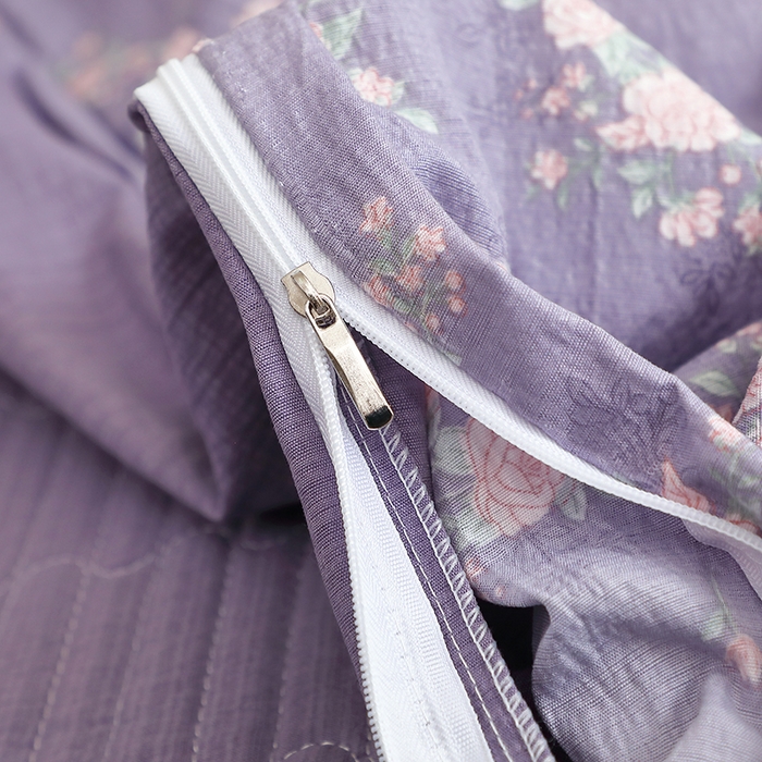 91家纺网 家纺一手货源 找家纺 仟网汇 2025新款亲肤皱皱棉四件套皱皱纱四件套 豆蔻