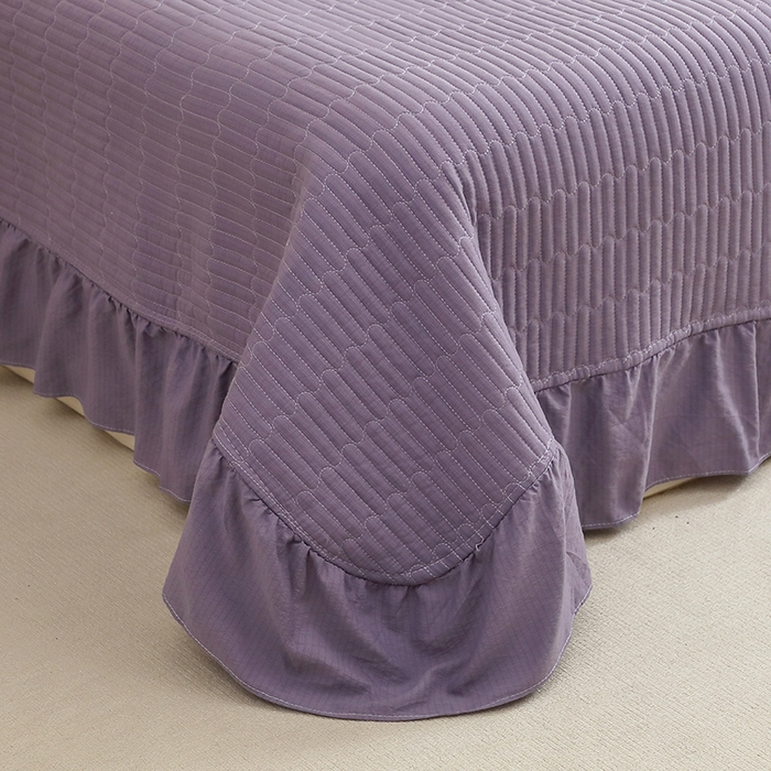 91家纺网 家纺一手货源 找家纺 仟网汇 2025新款亲肤皱皱棉四件套皱皱纱四件套 豆蔻