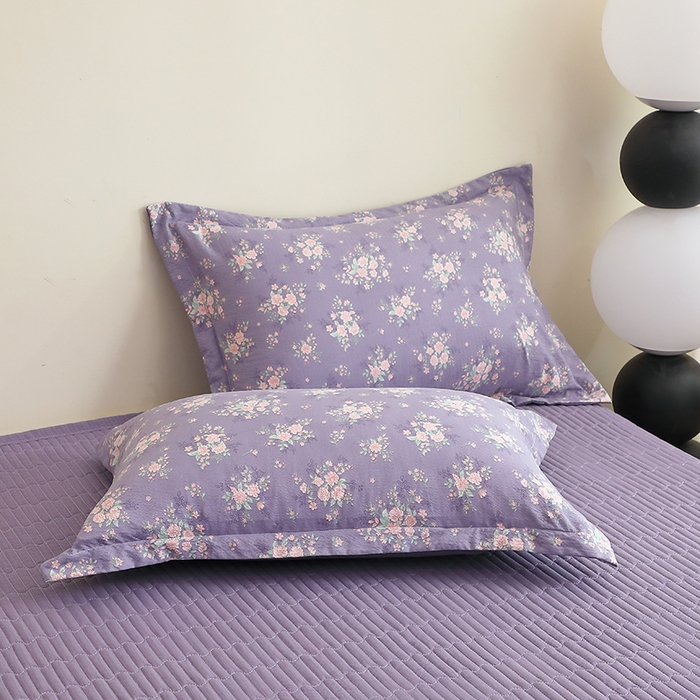 91家纺网 家纺一手货源 找家纺 仟网汇 2025新款亲肤皱皱棉四件套皱皱纱四件套 豆蔻