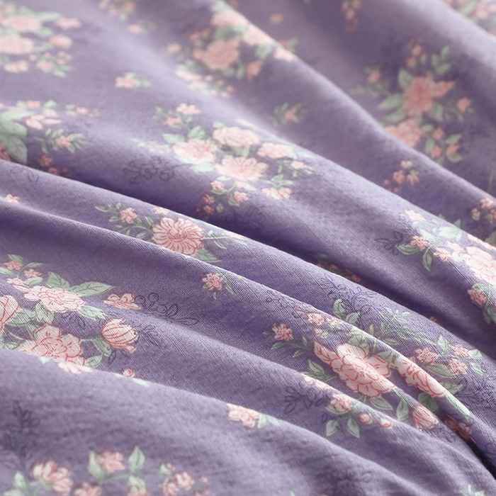 91家纺网 家纺一手货源 找家纺 仟网汇 2025新款亲肤皱皱棉四件套皱皱纱四件套 豆蔻