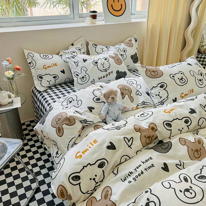 91家纺网 家纺一手货源 找家纺 港岛妹妹 2025年春夏新款芦荟棉印花四件套 游乐园