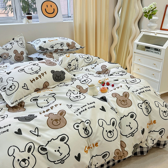 91家纺网 家纺一手货源 找家纺 港岛妹妹 2025年春夏新款芦荟棉印花四件套 游乐园