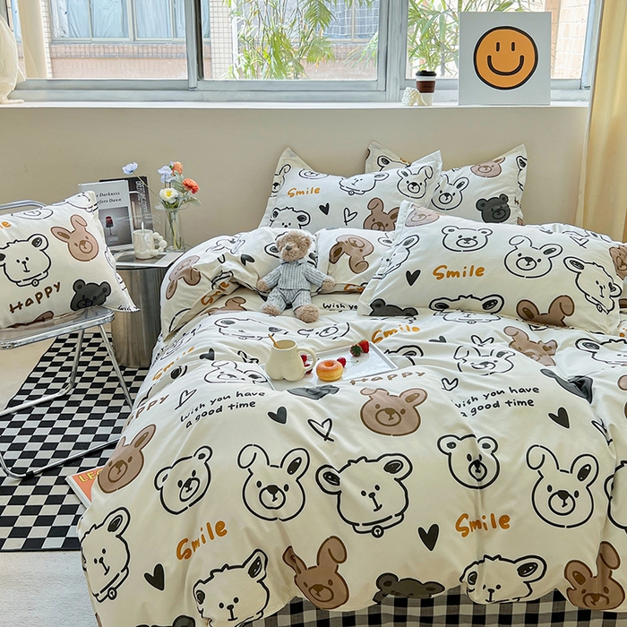 91家纺网 家纺一手货源 找家纺 港岛妹妹 2025年春夏新款芦荟棉印花四件套 游乐园