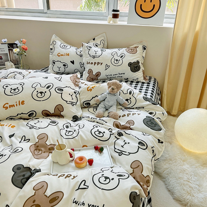 91家纺网 家纺一手货源 找家纺 港岛妹妹 2025年春夏新款芦荟棉印花四件套 游乐园