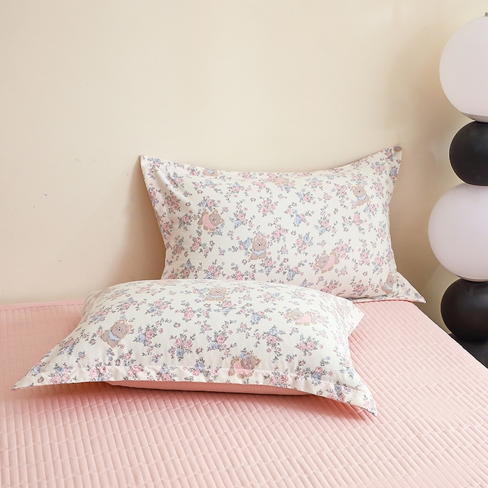 91家纺网 家纺一手货源 找家纺 仟网汇 2025新款亲肤皱皱棉四件套皱皱纱四件套 花园里