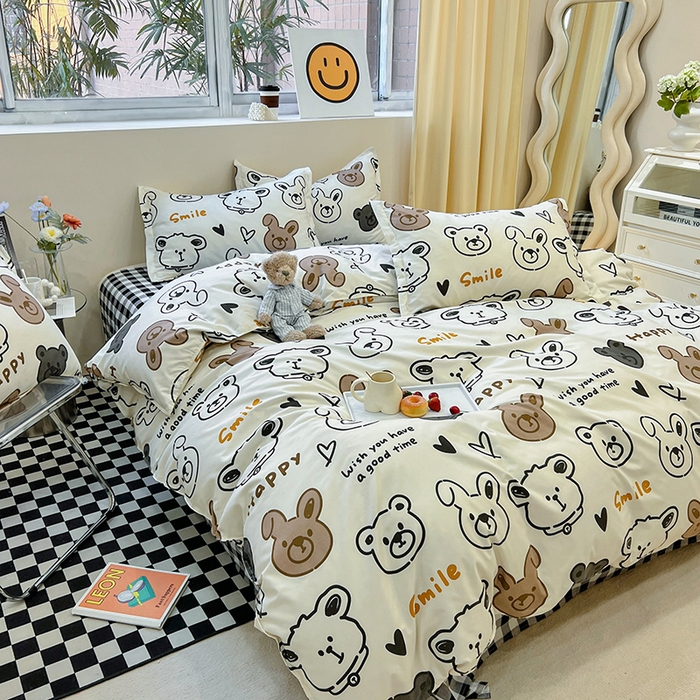 91家纺网 家纺一手货源 找家纺 港岛妹妹 2025年春夏新款芦荟棉印花四件套 游乐园