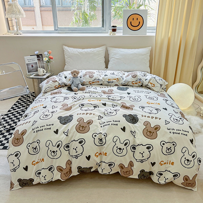 港岛妹妹 2025年春夏新款芦荟棉印花四件套 游乐园