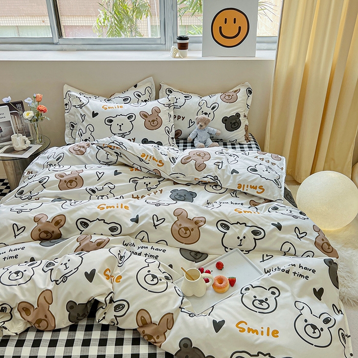 91家纺网 家纺一手货源 找家纺 港岛妹妹 2025年春夏新款芦荟棉印花四件套 游乐园