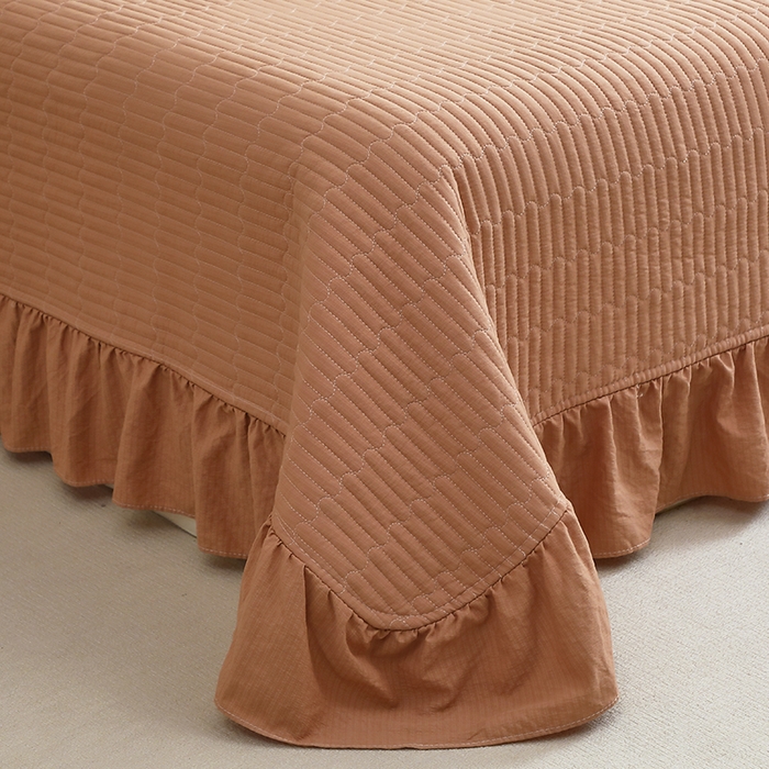 91家纺网 家纺一手货源 找家纺 仟网汇 2025新款亲肤皱皱棉四件套皱皱纱四件套 罗曼