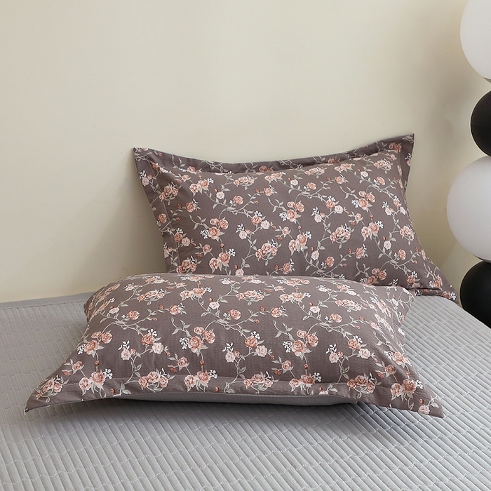 91家纺网 家纺一手货源 找家纺 仟网汇 2025新款亲肤皱皱棉四件套皱皱纱四件套 塞纳河畔