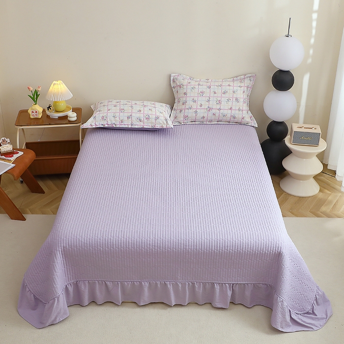 91家纺网 家纺一手货源 找家纺 仟网汇 2025新款亲肤皱皱棉四件套皱皱纱四件套 时恋