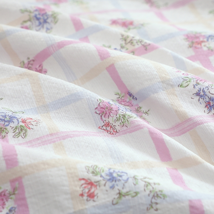 91家纺网 家纺一手货源 找家纺 仟网汇 2025新款亲肤皱皱棉四件套皱皱纱四件套 时恋