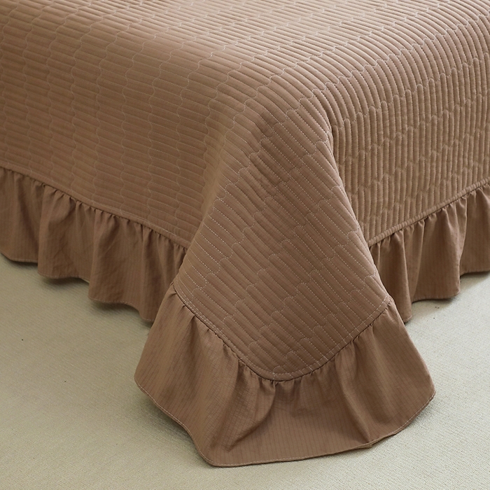 91家纺网 家纺一手货源 找家纺 仟网汇 2025新款亲肤皱皱棉四件套皱皱纱四件套 甜心奶泡