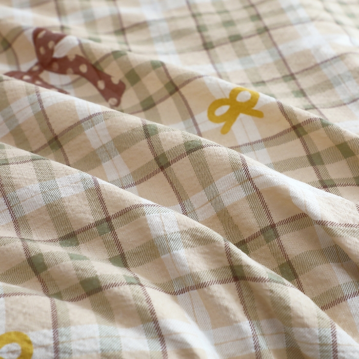 91家纺网 家纺一手货源 找家纺 仟网汇 2025新款亲肤皱皱棉四件套皱皱纱四件套 甜心奶泡