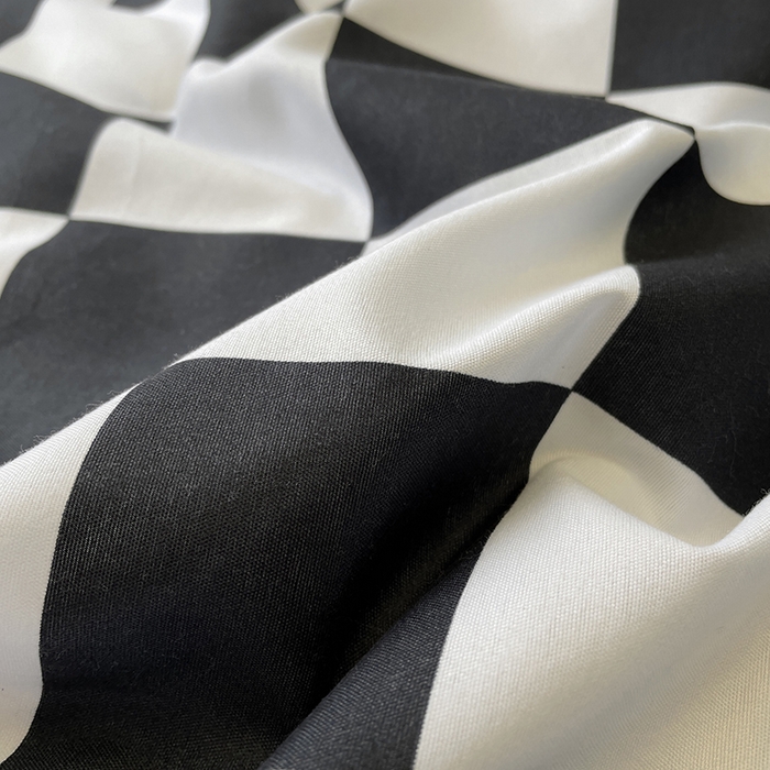 91家纺网 家纺一手货源 找家纺 港岛妹妹 2025年春夏新款芦荟棉印花四件套 棋盘格-黑