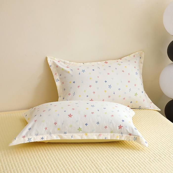 91家纺网 家纺一手货源 找家纺 仟网汇 2025新款亲肤皱皱棉四件套皱皱纱四件套 星空物语