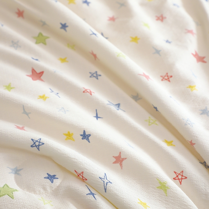 91家纺网 家纺一手货源 找家纺 仟网汇 2025新款亲肤皱皱棉四件套皱皱纱四件套 星空物语