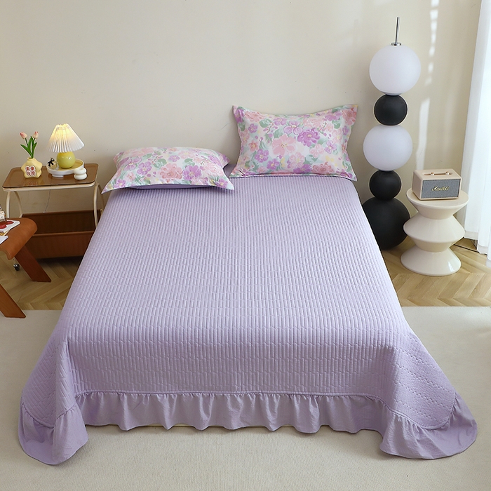 91家纺网 家纺一手货源 找家纺 仟网汇 2025新款亲肤皱皱棉四件套皱皱纱四件套 韵染斑斓