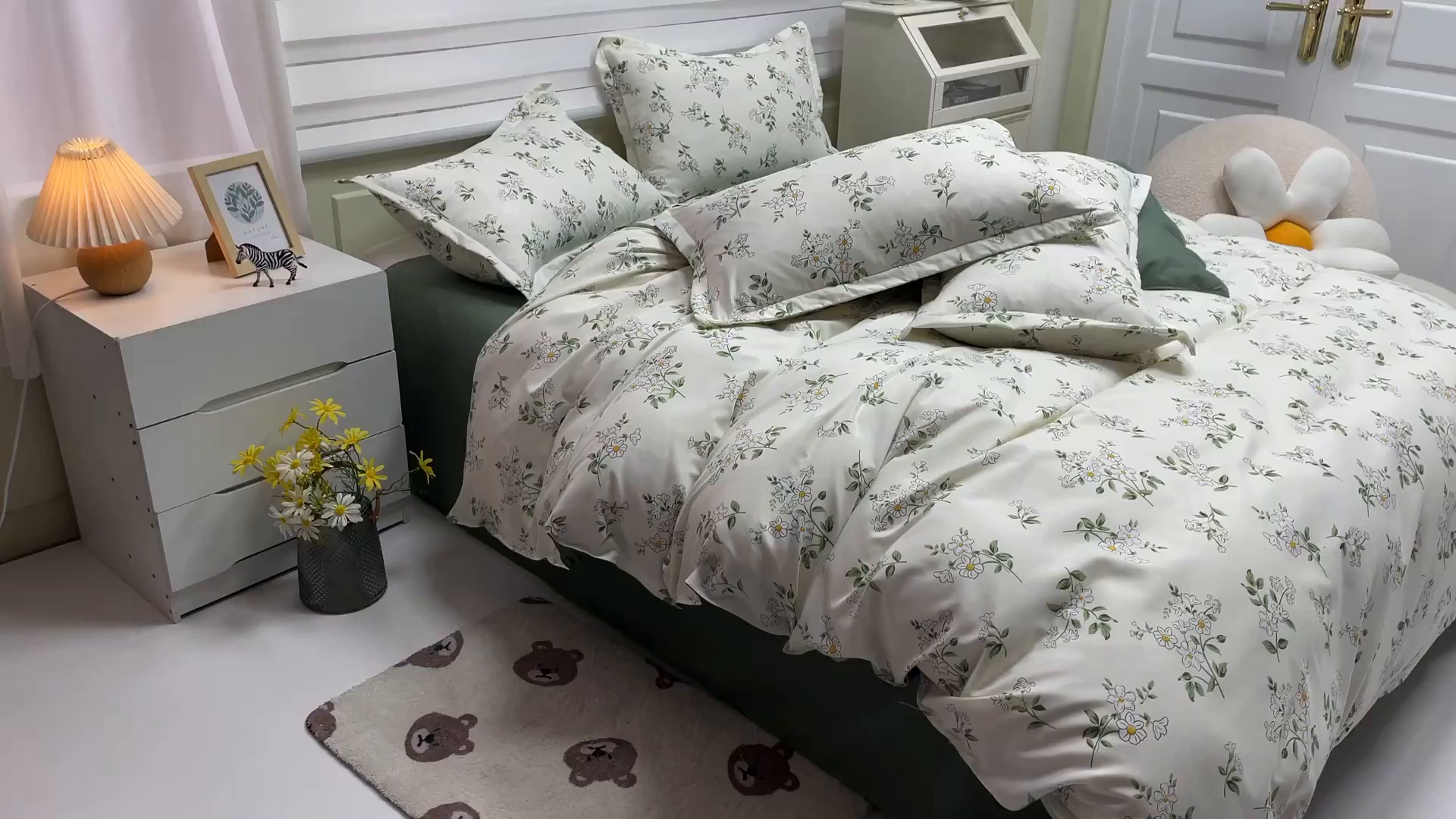 91家纺网 家纺一手货源 找家纺 港岛妹妹 2025年春夏新款芦荟棉印花四件套 仙草