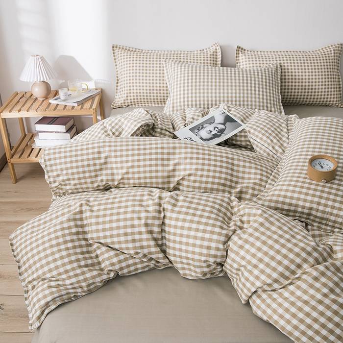 91家纺网 家纺一手货源 找家纺 港岛妹妹 2025年春夏新款芦荟棉印花四件套 驼小格