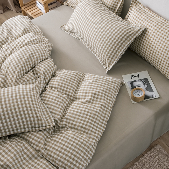 91家纺网 家纺一手货源 找家纺 港岛妹妹 2025年春夏新款芦荟棉印花四件套 驼小格