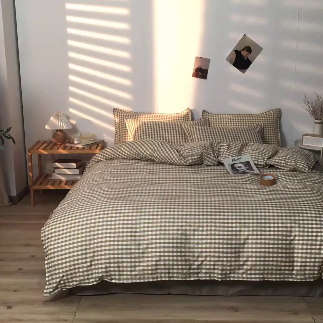 91家纺网 家纺一手货源 找家纺 港岛妹妹 2025年春夏新款芦荟棉印花四件套 驼小格