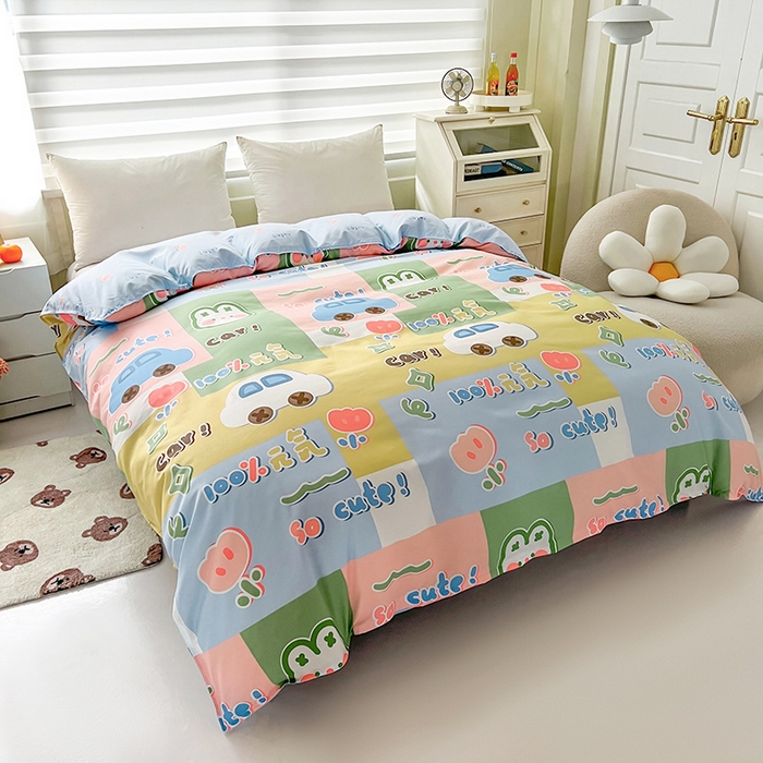 91家纺网 家纺一手货源 找家纺 港岛妹妹 2025年春夏新款芦荟棉印花四件套 元气满满