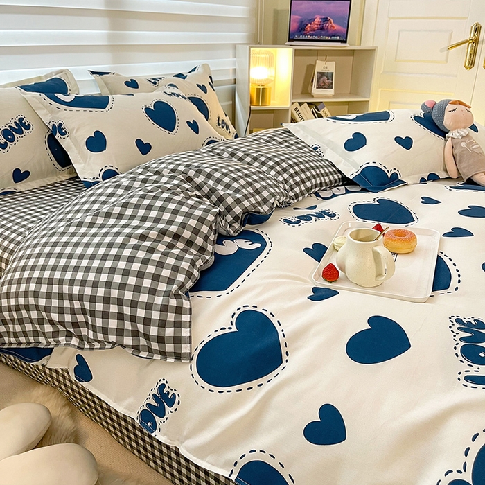 91家纺网 家纺一手货源 找家纺 港岛妹妹 2025年春夏新款芦荟棉印花四件套 誓言