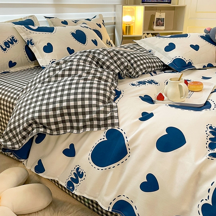 91家纺网 家纺一手货源 找家纺 港岛妹妹 2025年春夏新款芦荟棉印花四件套 誓言