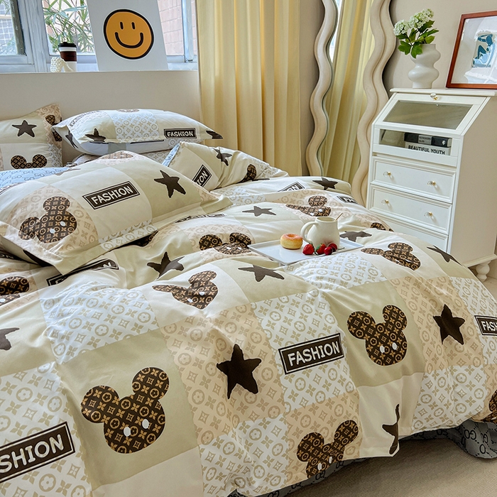 91家纺网 家纺一手货源 找家纺 港岛妹妹 2025年春夏新款芦荟棉印花四件套 轻奢