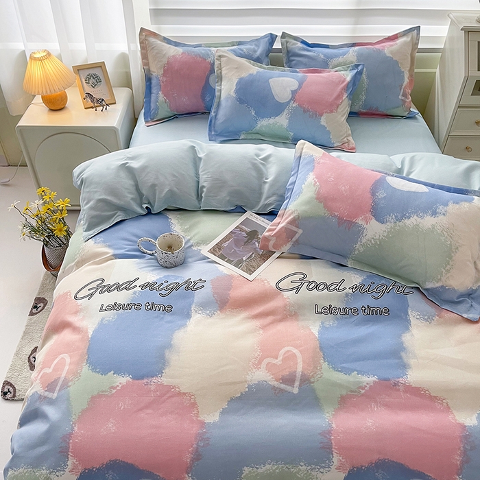 91家纺网 家纺一手货源 找家纺 港岛妹妹 2025年春夏新款芦荟棉印花四件套 渲染