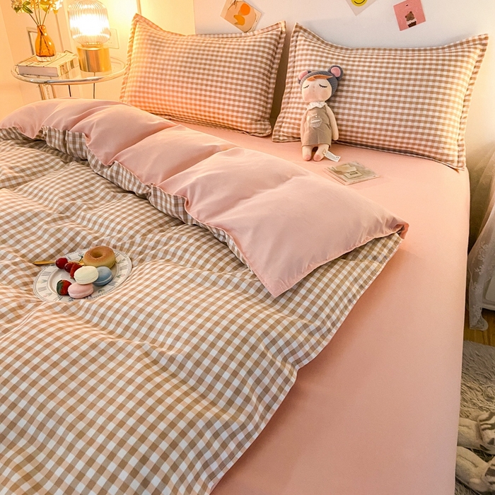 91家纺网 家纺一手货源 找家纺 港岛妹妹 2025年春夏新款芦荟棉印花四件套 玉小格