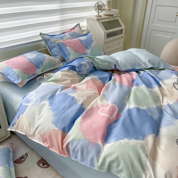 91家纺网 家纺一手货源 找家纺 港岛妹妹 2025年春夏新款芦荟棉印花四件套 渲染